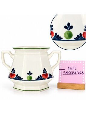 Adams China VERUSCHKA Red Heart England Ironstone Without Lid Handled Sugar Bowl